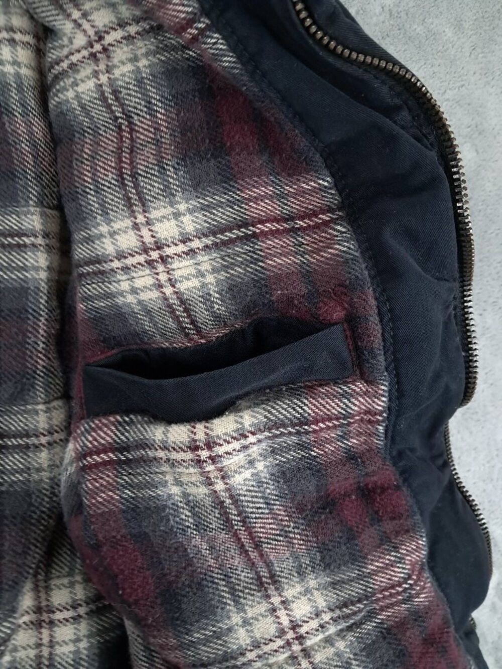 American Eagle Outfitters Canvas Bomber Jacket Men Large Black Flannel Lined - Picture 4 of 10